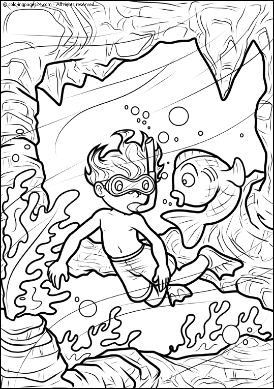 Scuba diving coloring pages