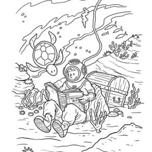 Scuba diving coloring pages printable for free download