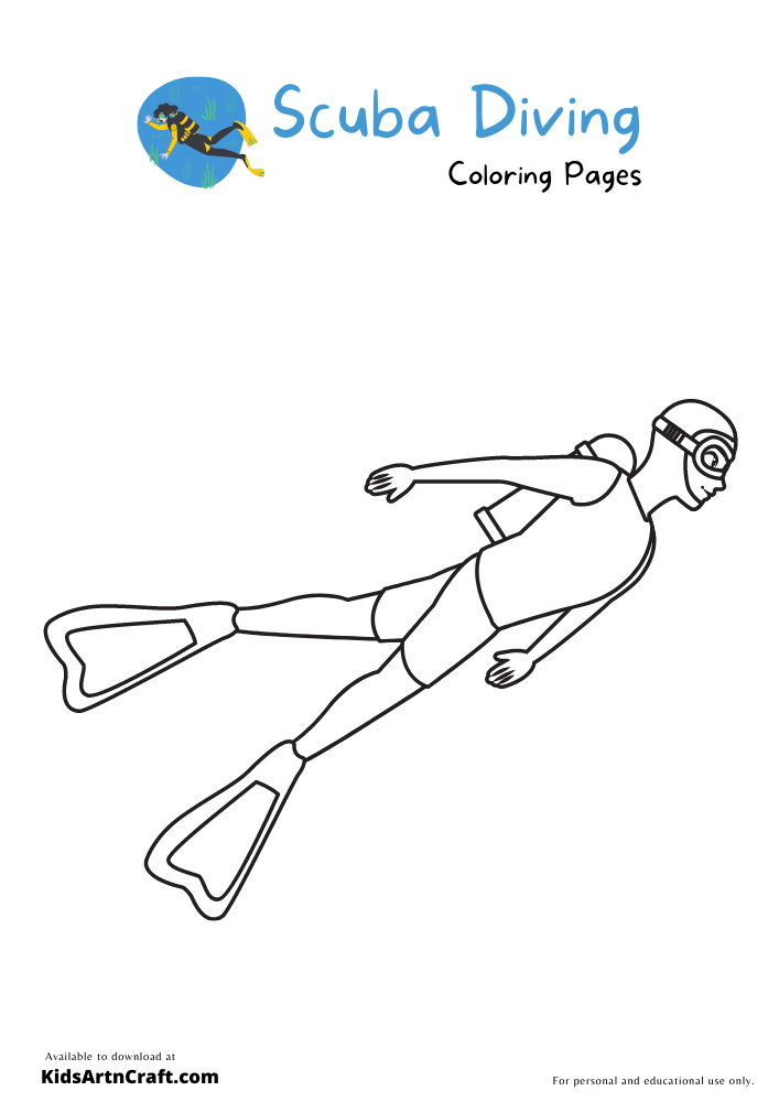 Scuba diving coloring pages for kids â free printables