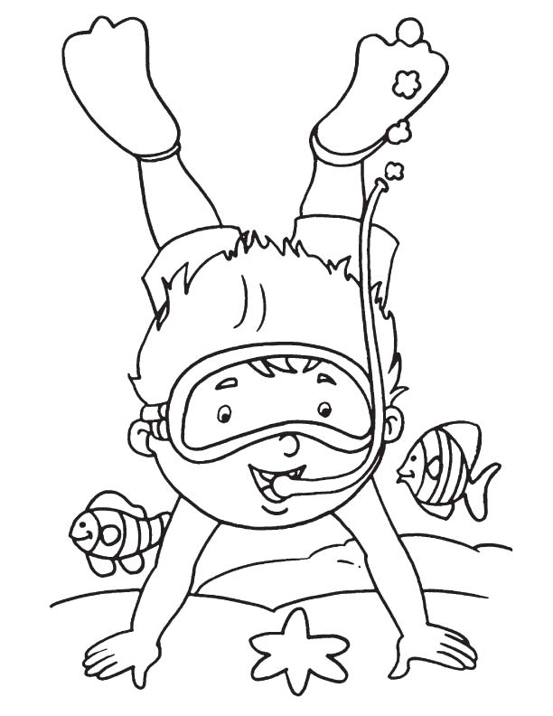 Diver with fish coloring page download free diver with fish coloring page for kids best coloring pages