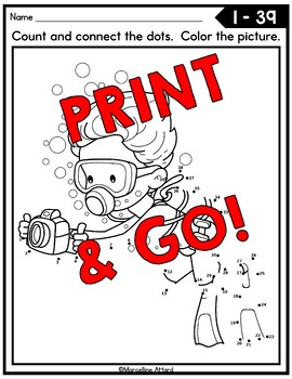 Connect the dot to dot summer school math coloring pages number activity sheets