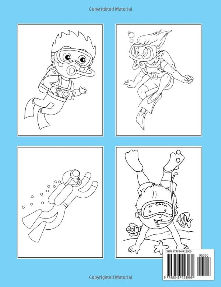 Scuba diving activity book for kids scuba diving coloring book for kids ages