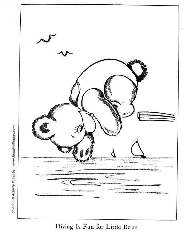 Teddy bear coloring pages free printable teddy bear no a diving board coloring pages for pre