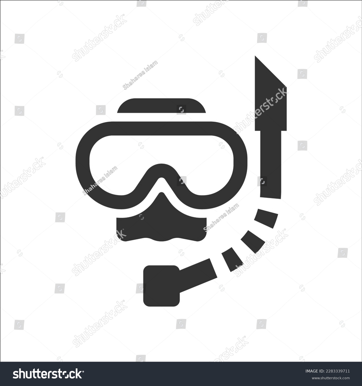 Diving mask icon royalty