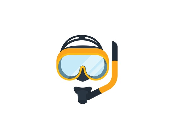 Diving mask icon royalty