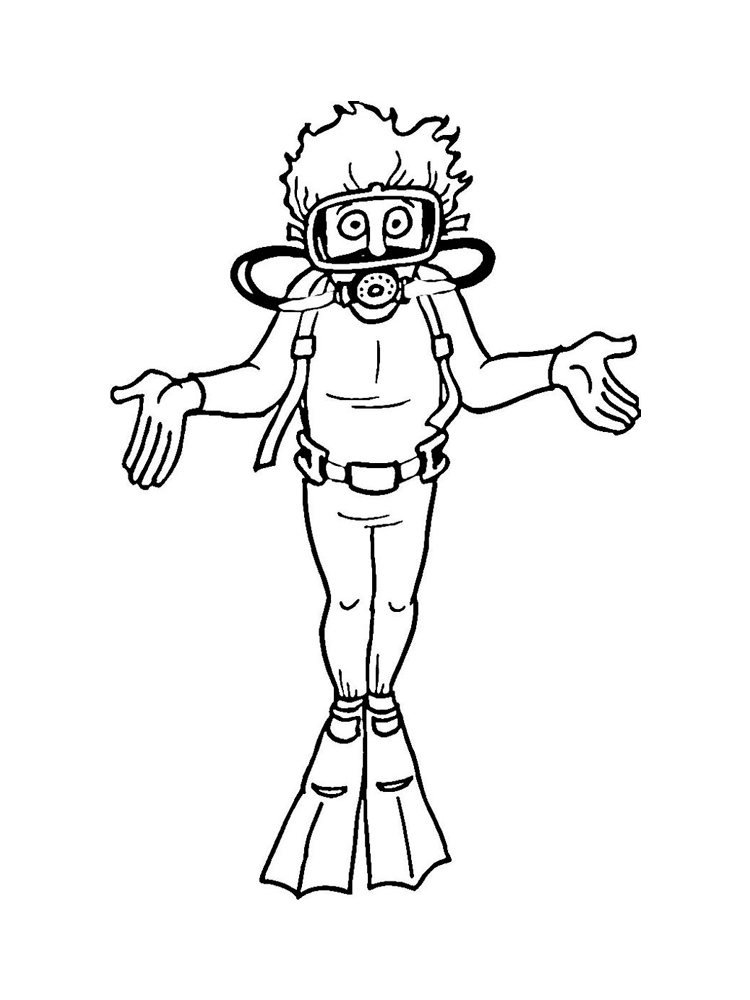 Scuba diving coloring pages