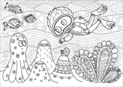 Scuba diving coloring pages free coloring pages