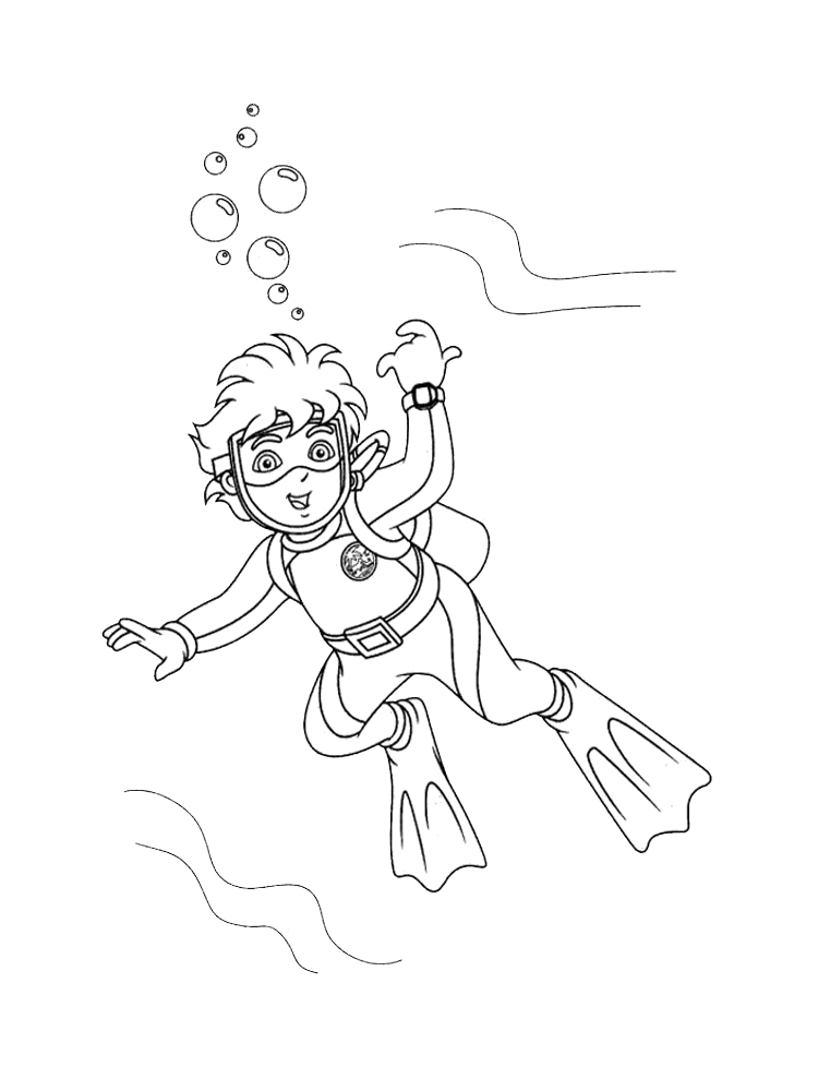 Scuba diving coloring pages