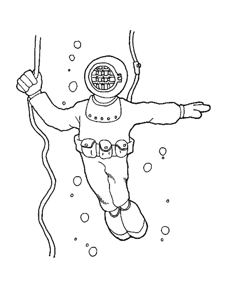 Scuba diving coloring pages