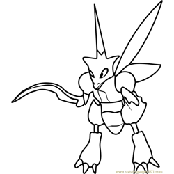 Scyther pokemon coloring pages for kids