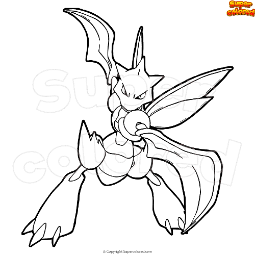Coloring page pokemon scyther