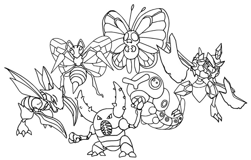Coloring page popular pokãmon bug