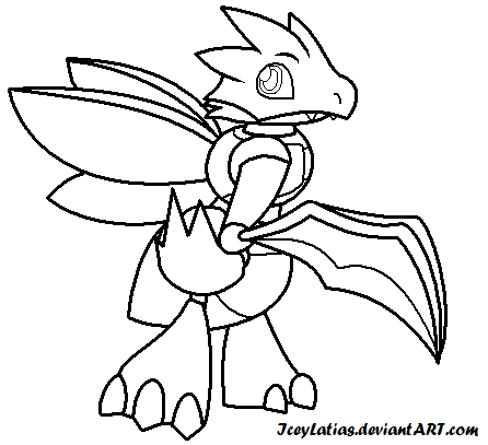 Free scyther lineart by iceylatias on