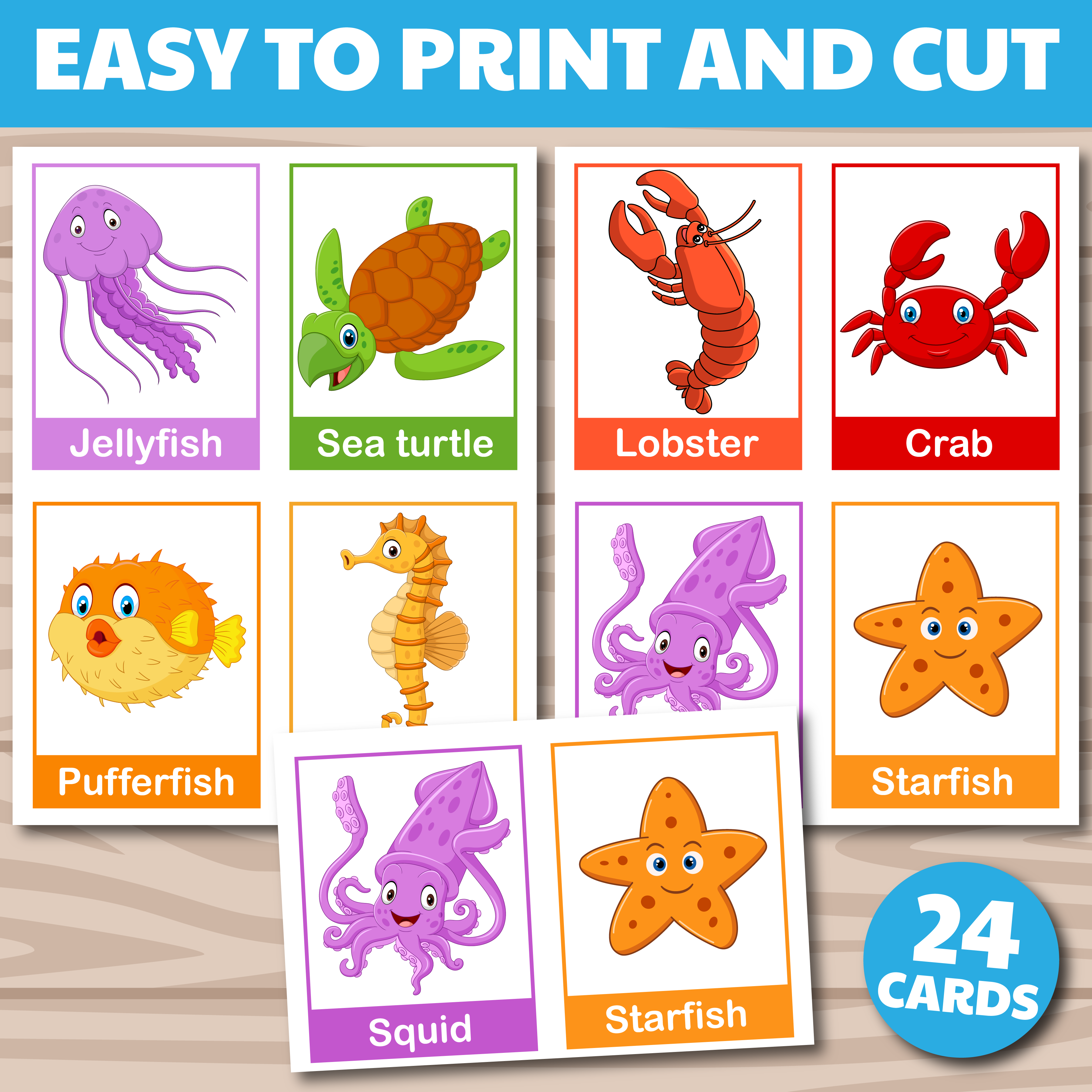 Ocean animals flashcards