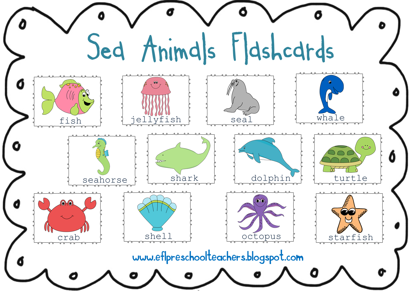 Eslefl preschool teachers sea animals