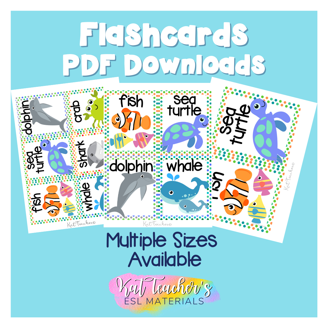 Sea animals esl video audio worksheets download pack