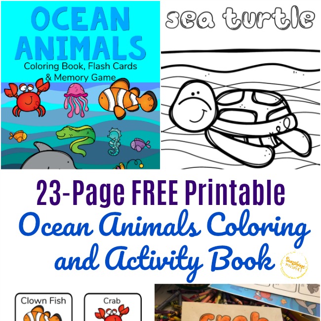 Free printable ocean animals coloring book and activity pack