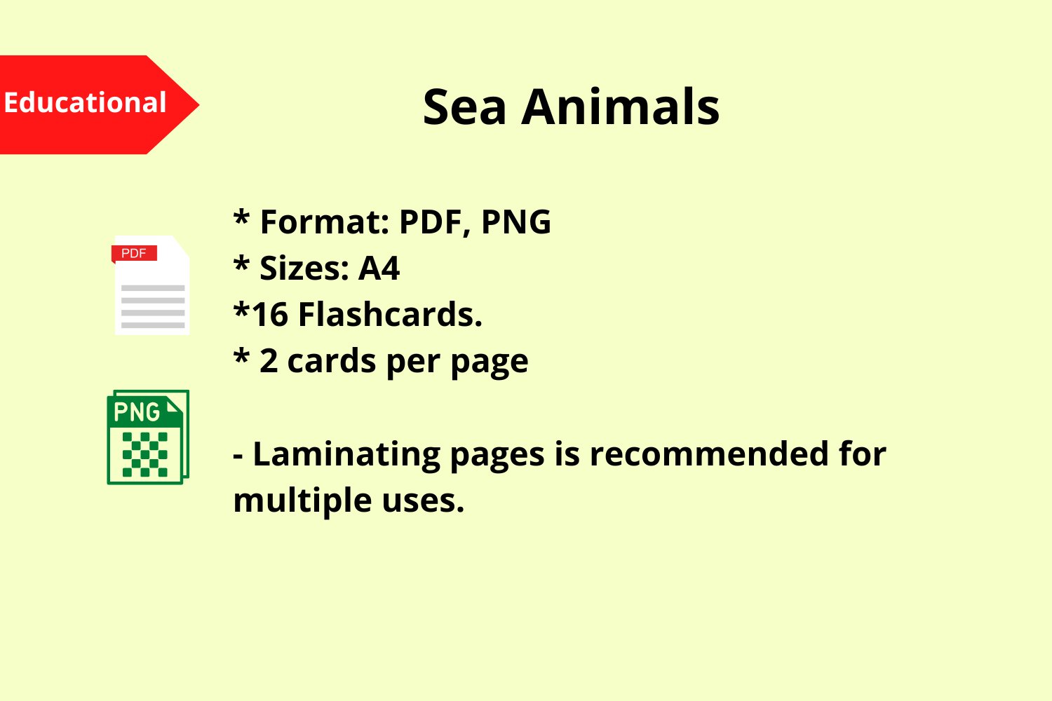 Sea animals flashcards pdf