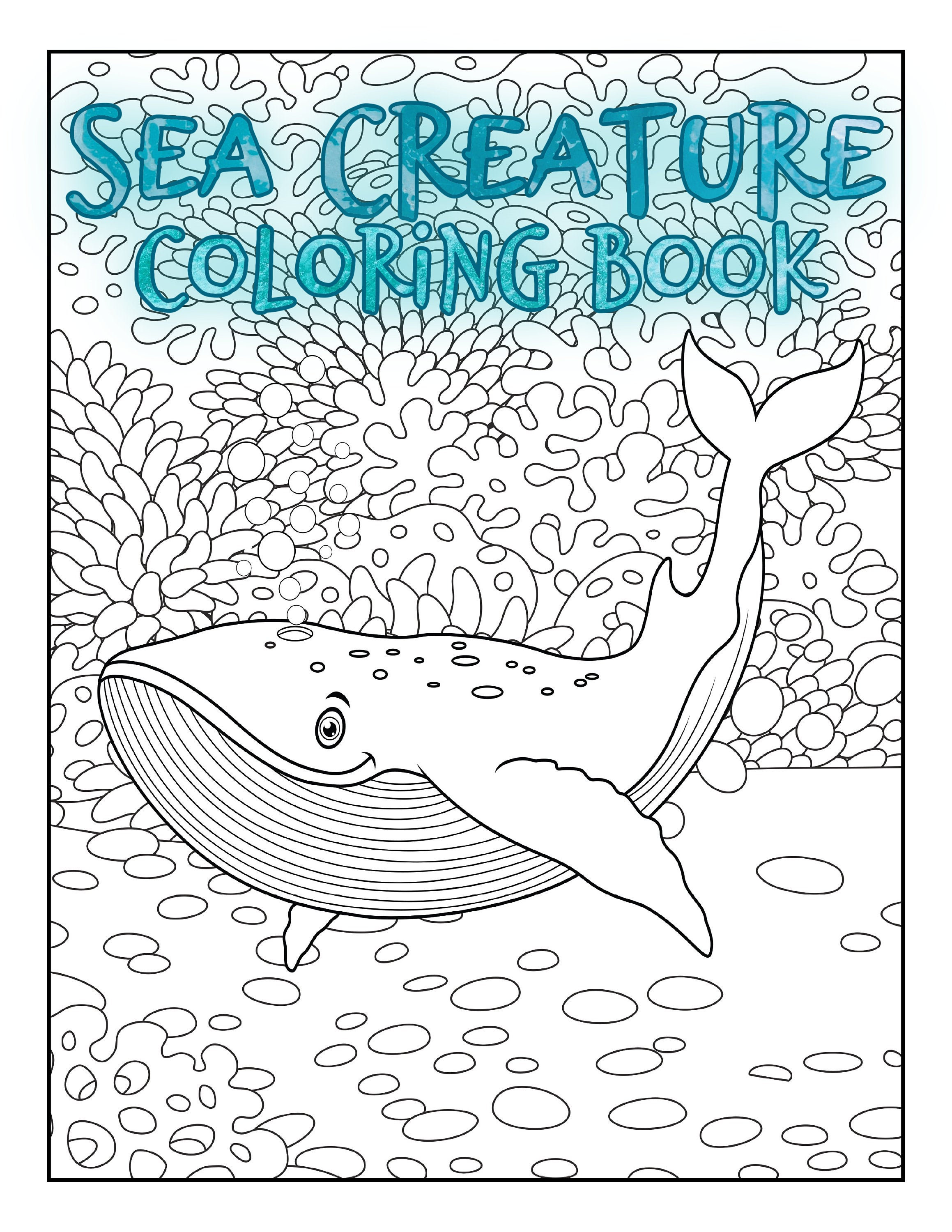 Sea creatures coloring book and sheets