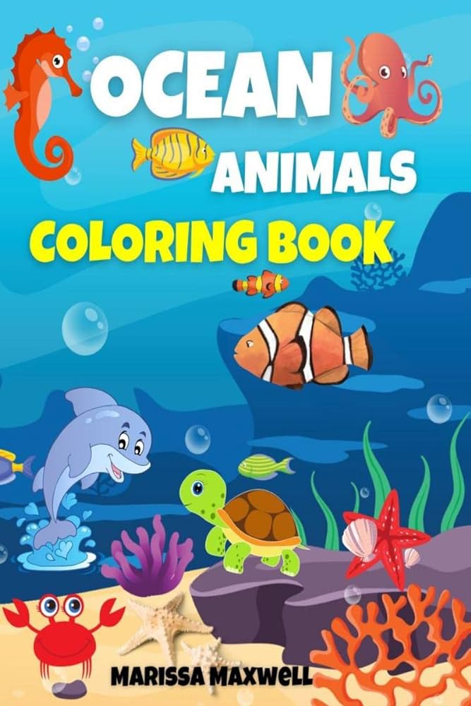 Buy ocean animals colorg book colorg pages of cute and adorable sea creatures for kids ages