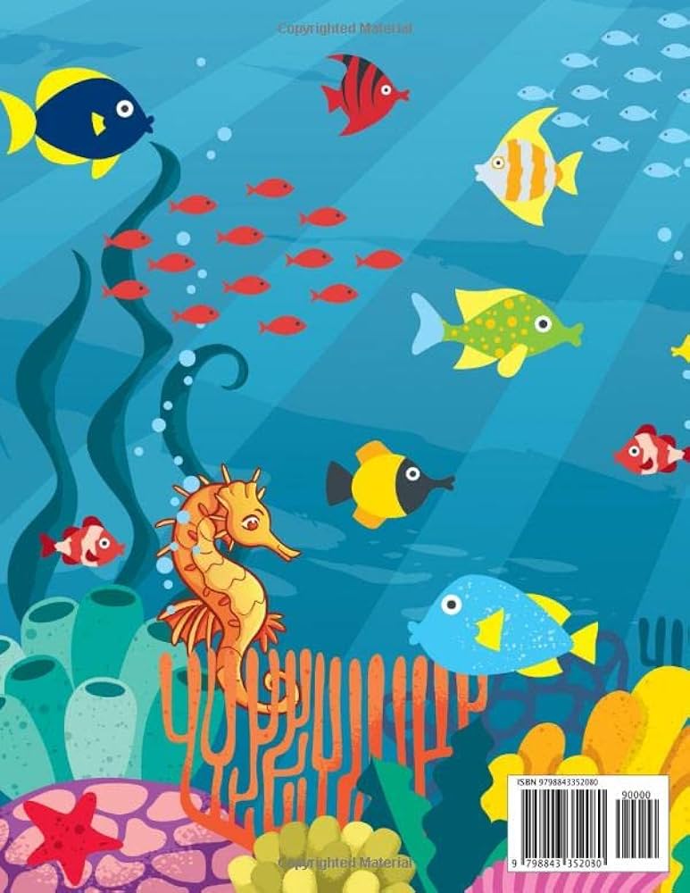 Sea animals coloring and activity book simple designs for kids and beginners featuring sea animals in coloring pages word search puzzles how to inches x inches paperback