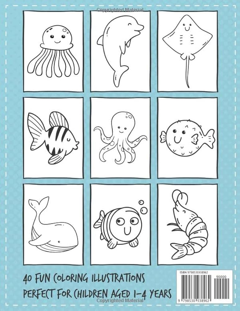 My first coloring book sea life for toddlers coloring pages with underwater world of friendly sea creatures
