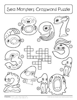 Sea monster numbers sketch crossword simple crossword puzzles dailycrosswod