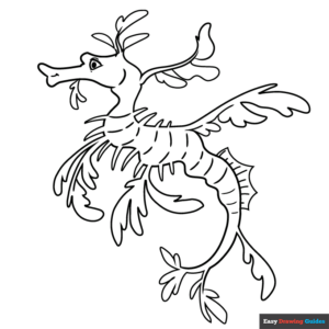 Leafy sea dragon coloring page easy drawing guides