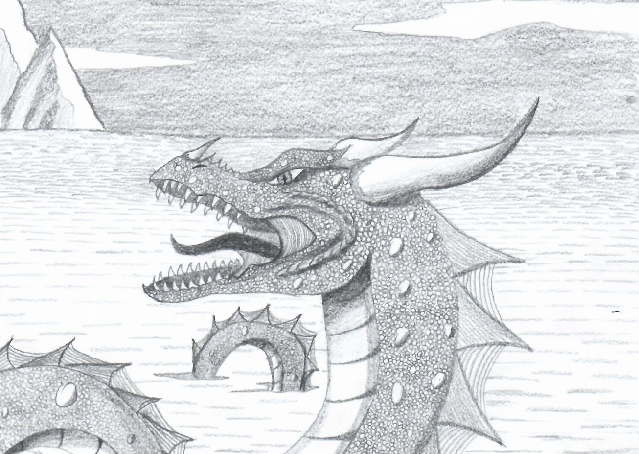 Sea dragon coloring page