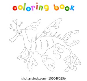 Leafy seadragon coloring book kids digital stock vector royalty free