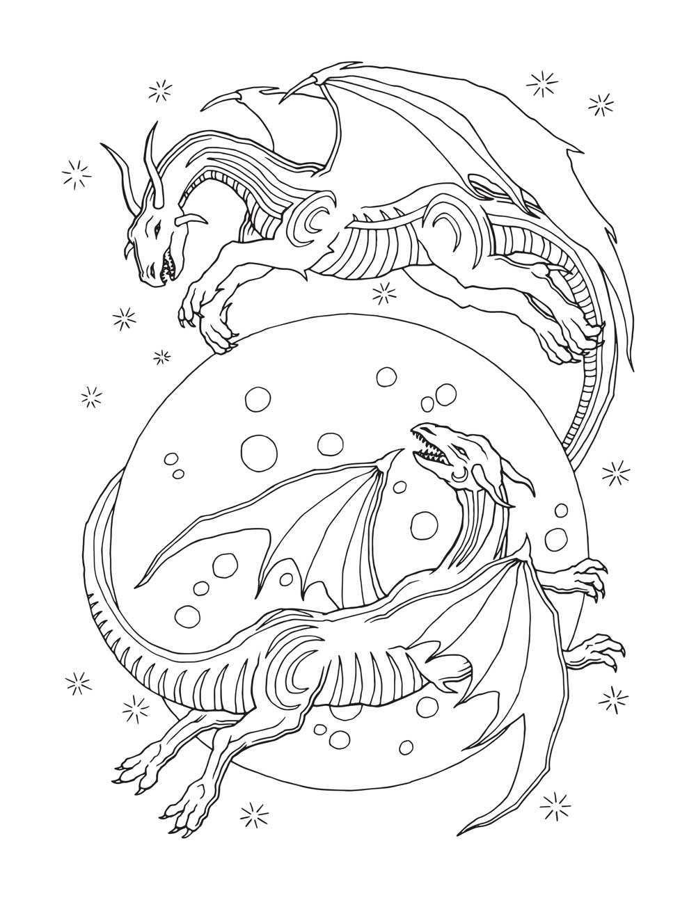 Dragon coloring pages for adults