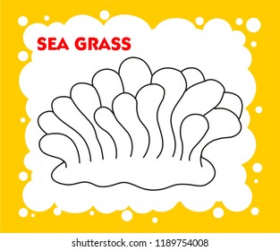 Sea grass drawing coloring page vector stock vector royalty free