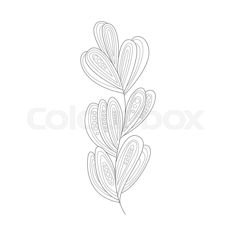 Seagrass sea underwater nature adult black and white zentangle coloring book illustration stock vector