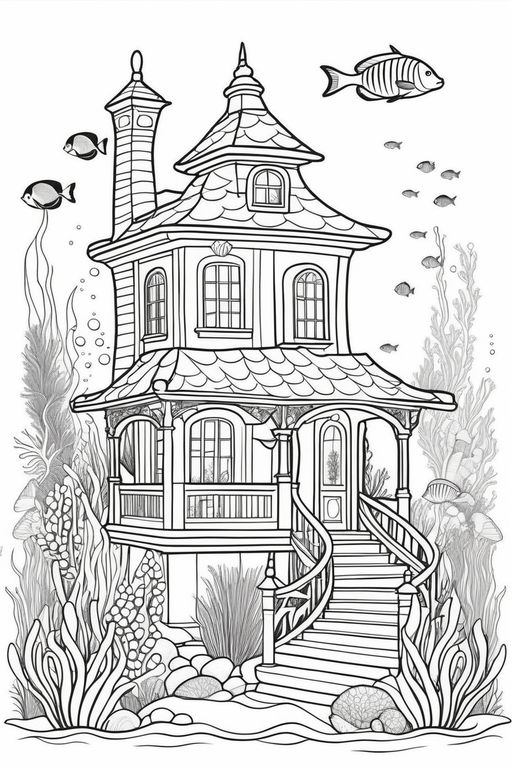 Aquatic life coloring page