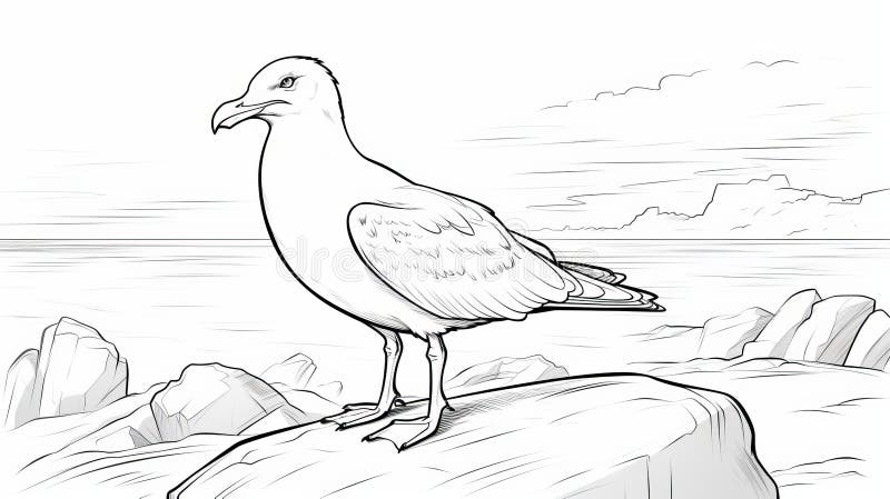 Seagull coloring stock illustrations â seagull coloring stock illustrations vectors clipart