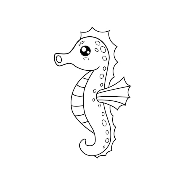 Premium vector seahorse coloring page