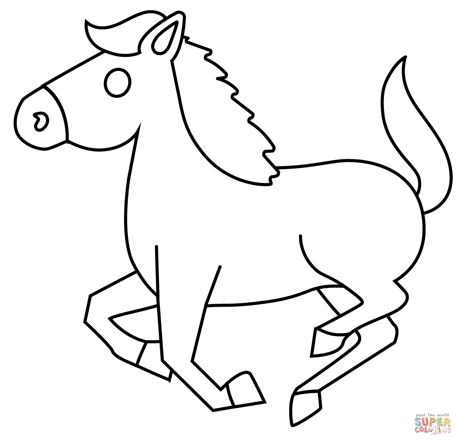 Horse emoji coloring page free printable coloring pages