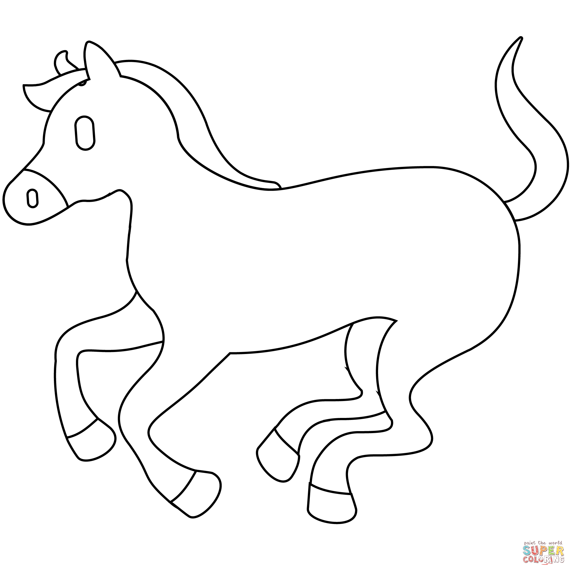 Horse emoji coloring page free printable coloring pages