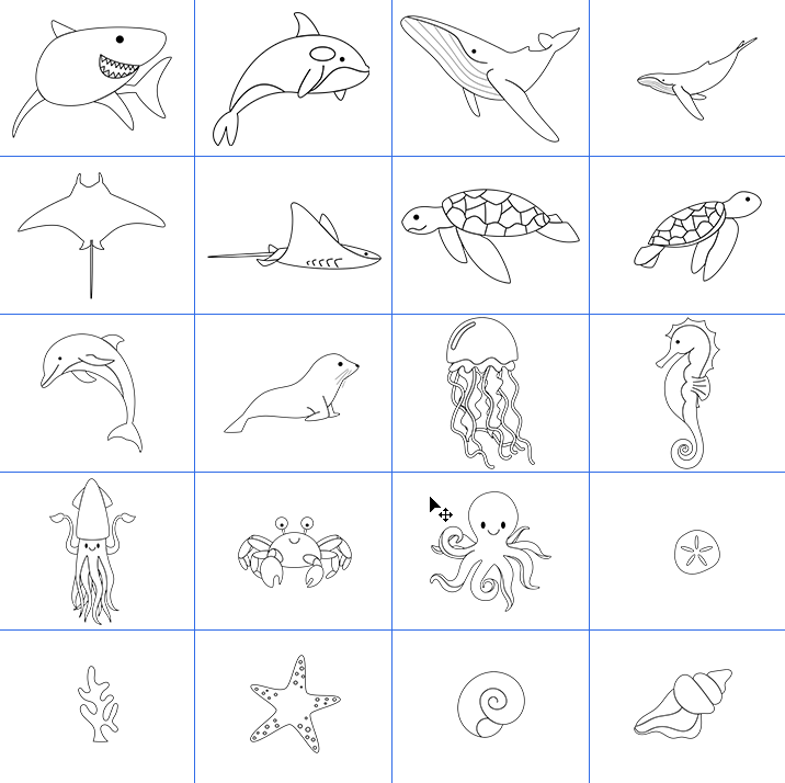 Ocean animals clipart