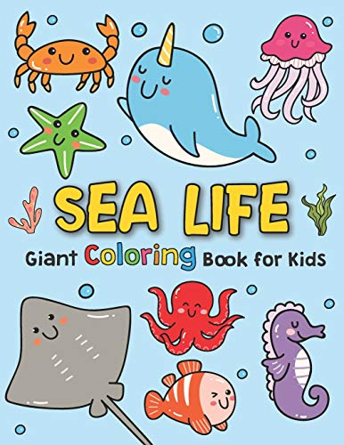 Giant loring books for kids sea life ocean animals sea creatures fish big loring books for toddlers kid baby early learning preschool easy for boys girls kids ages
