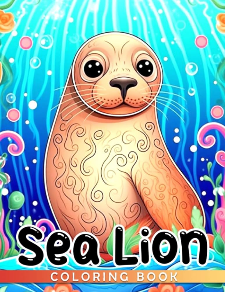 Sea lion coloring book amazing animal coloring pages for kids boys girls to have fun and relax an ideal gift for animal lovers tyler yash books