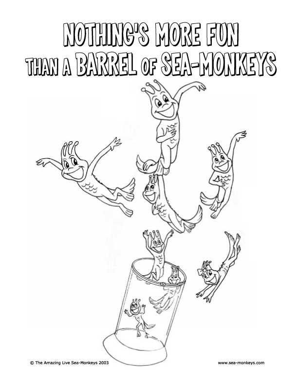 Sea monkey coloring page