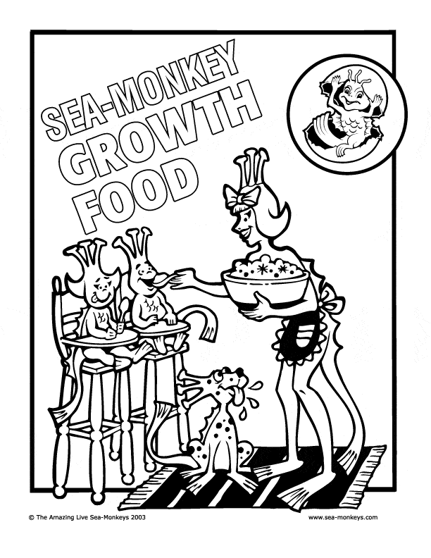 Sea monkey coloring page