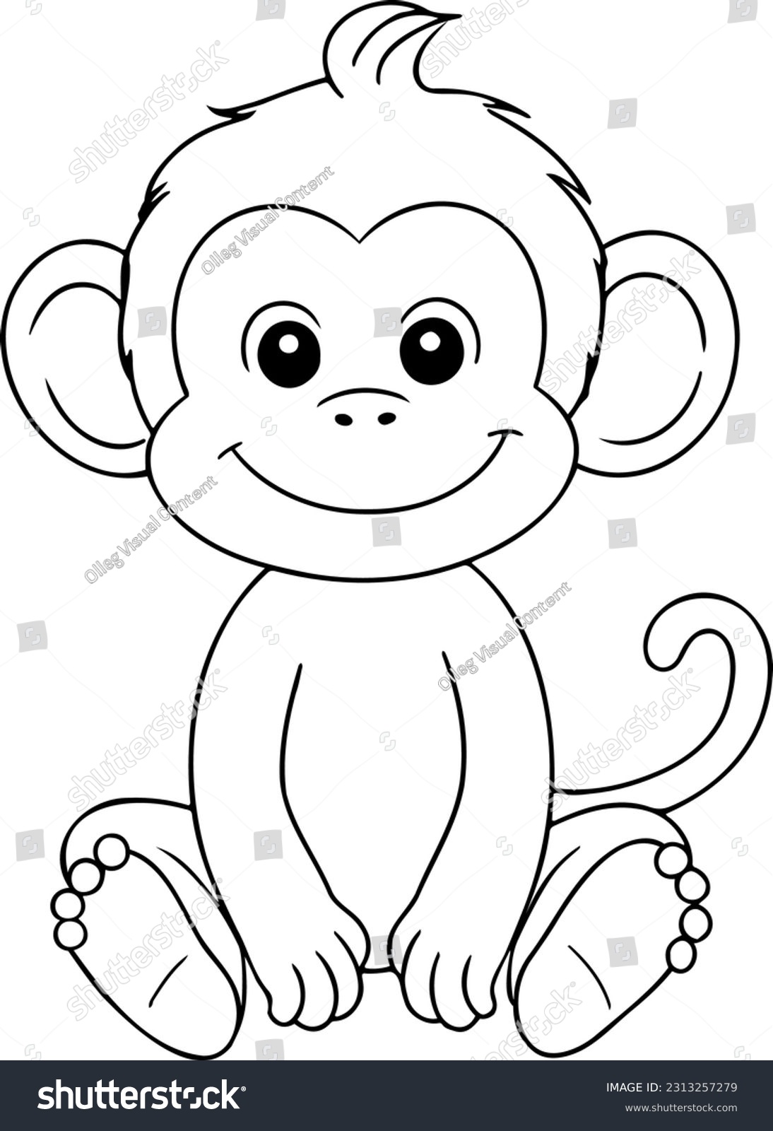 Monkey coloring page images stock photos d objects vectors