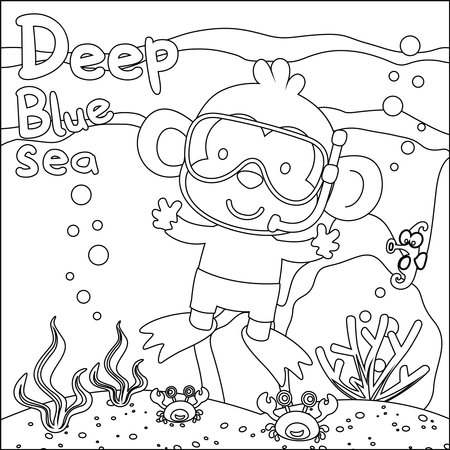 Deep sea coloring page stock photos and images