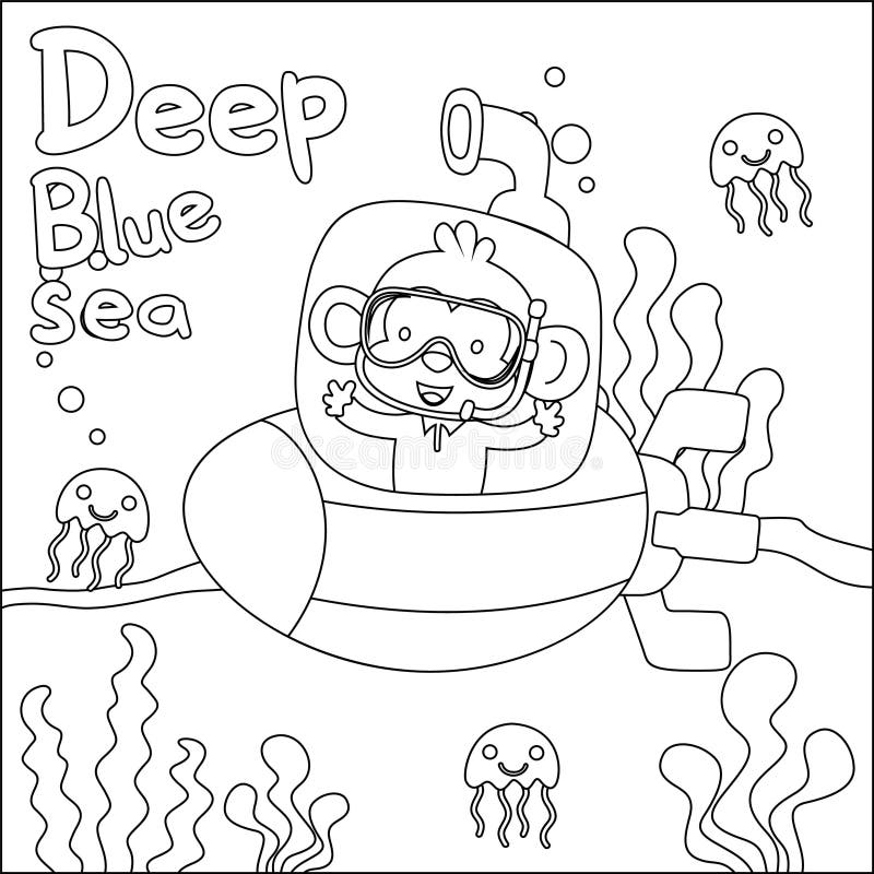 Colouring monkey stock illustrations â colouring monkey stock illustrations vectors clipart