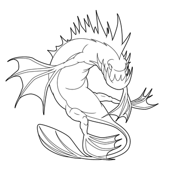 Free vectors sea monster coloring