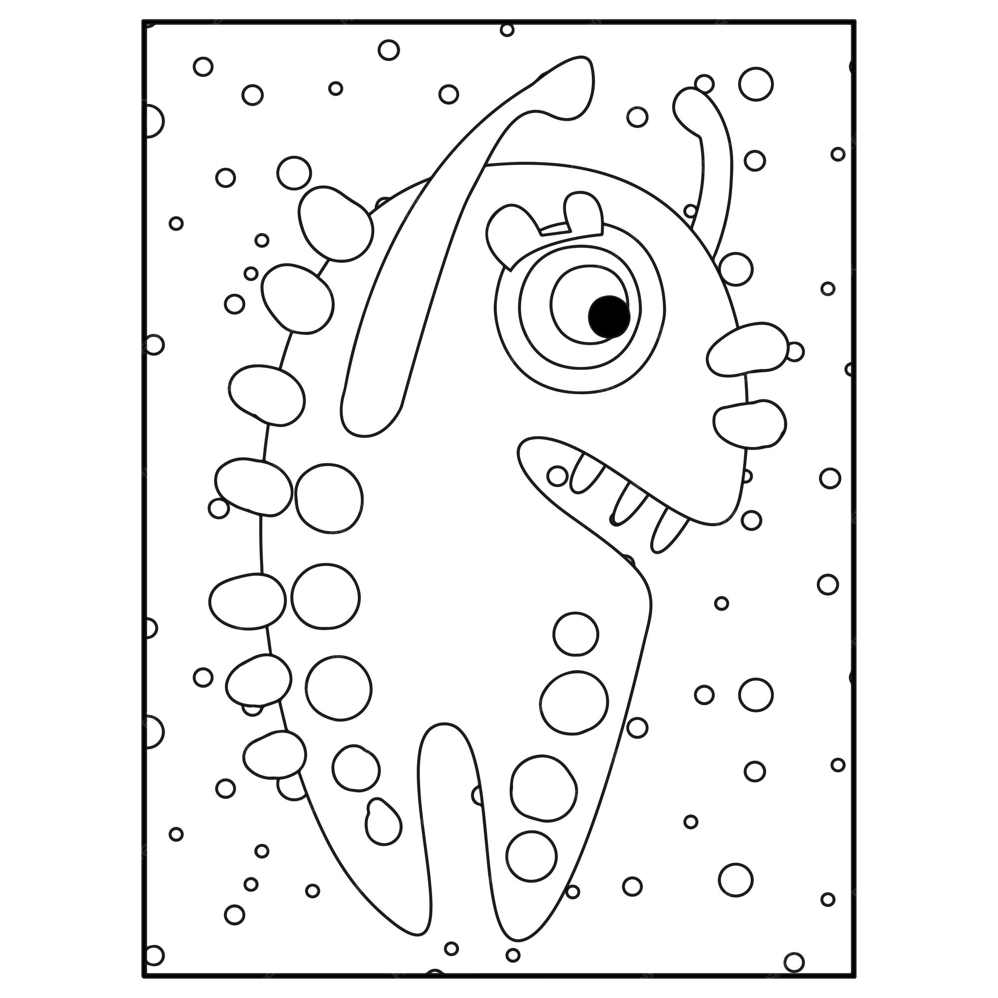 Premium vector monster coloring pages for kids