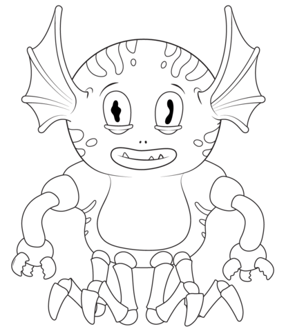 Cute sea monster coloring page free printable coloring pages
