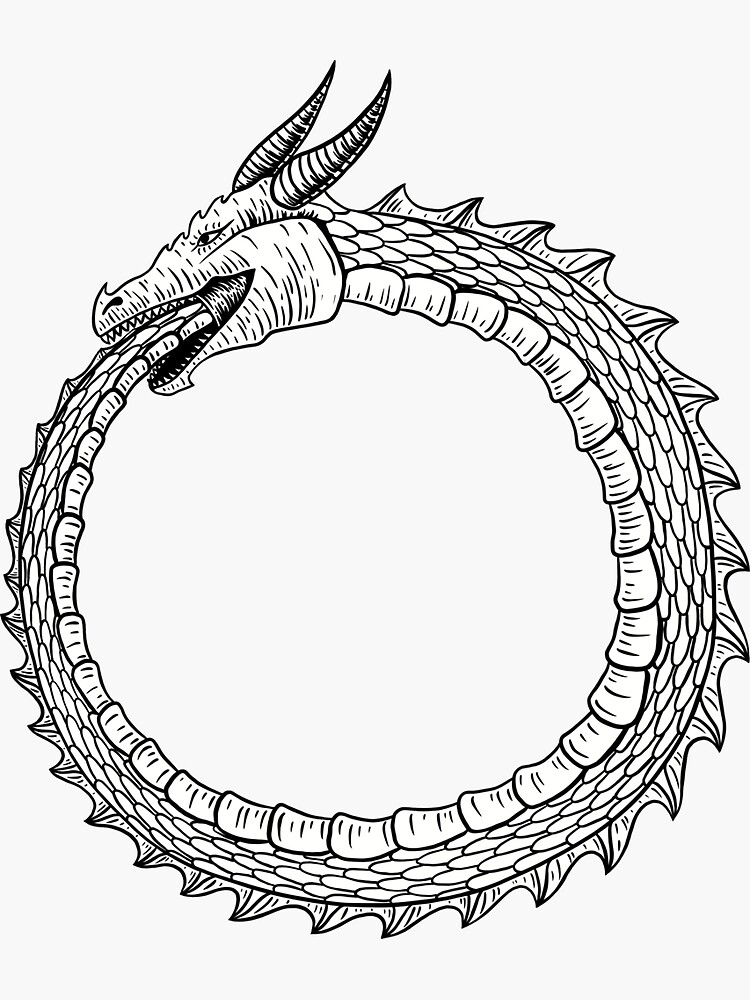 Ouroboros jormungandr world serpent sea serpent sticker for sale by peer